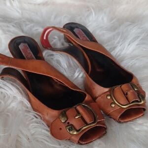 Guillaume Hinfray Leather Slingback Sandals